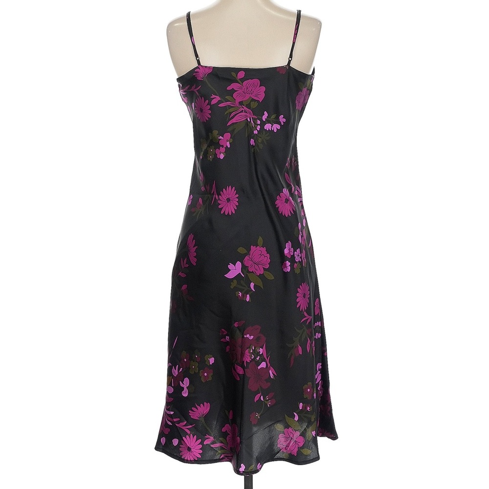 Gold Hawk Silk Bias Midi Dress in Fuchsia Holland Size XS - Picture 3 of 8